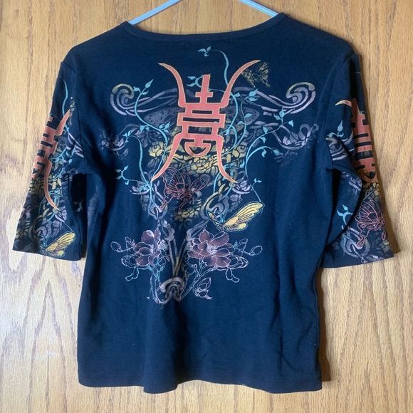 RALPH LAUREN SPORT PEONY TEA MEDIUM BLACK BEAUTIFUL SHIRT 🍀 - Picture 2 of 5